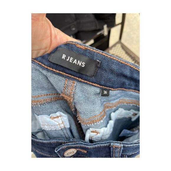 R Jeans Denim Dark Wash Mid Rise Straight Leg Sz 26 - Picture 5 of 7